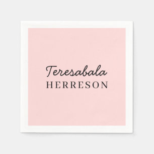 Moderne Roze Monogram Ontwerp Servet