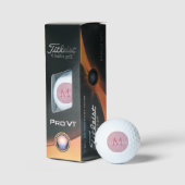 Moderne Roze Monogram Persoonlijk Elegant Golfballen (Verpakking)