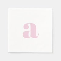 Moderne Roze Monogram Servetten