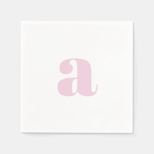 Moderne Roze Monogram Servetten (Voorkant)