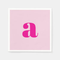 Moderne Roze Monogram Servetten