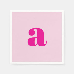 Moderne Roze Monogram Servetten