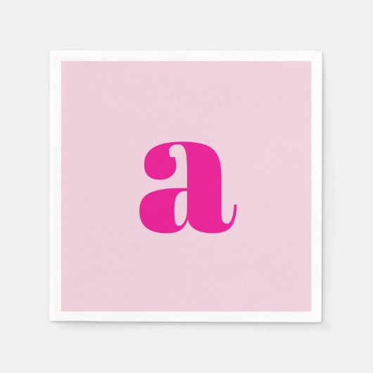 Moderne Roze Monogram Servetten (Voorkant)