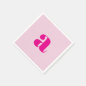 Moderne Roze Monogram Servetten (Hoek)