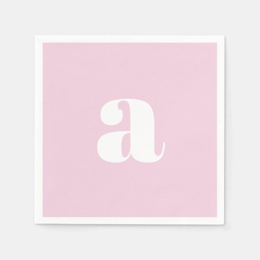 Moderne Roze Monogram Servetten (Voorkant)