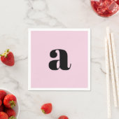 Moderne Roze Monogram Servetten (Insitu)