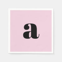 Moderne Roze Monogram Servetten