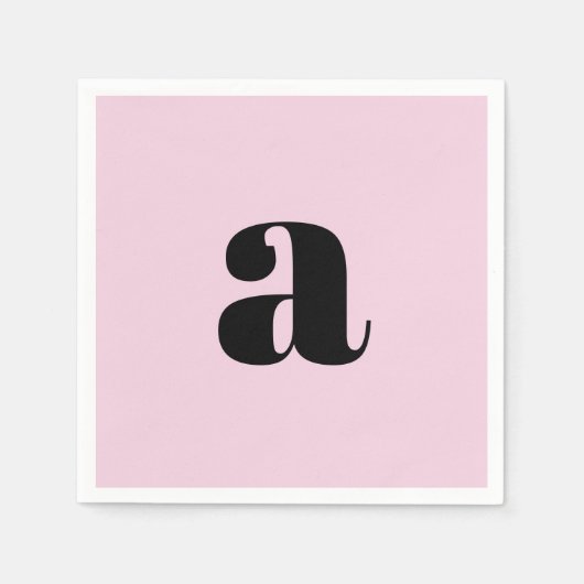 Moderne Roze Monogram Servetten (Voorkant)