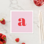 Moderne Roze Monogram Servetten (Insitu)