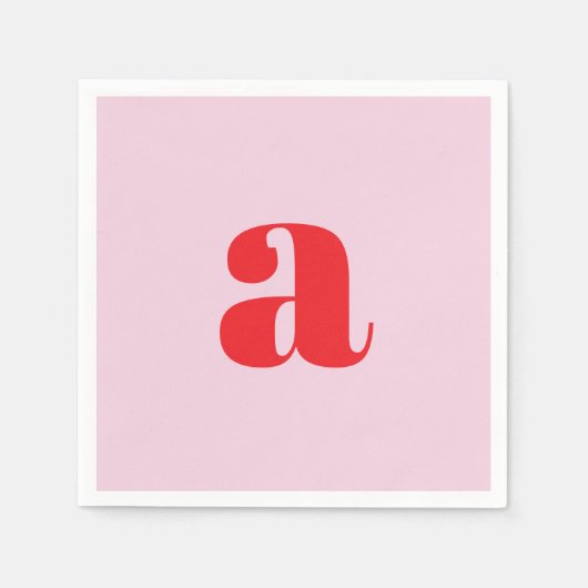 Moderne Roze Monogram Servetten (Voorkant)