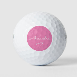 Moderne Roze Naam Aangepaste Schattige Golfballen