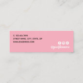 Moderne roze nagellak mini visitekaartje (Achterkant)