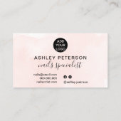 Moderne Roze Nagellak Specialist Illustratie Visitekaartje (Achterkant)