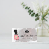 Moderne Roze Nagellak Specialist Illustratie Visitekaartje (Staand voorkant)