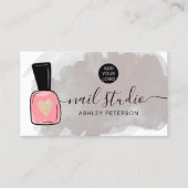 Moderne Roze Nagellak Specialist Illustratie Visitekaartje (Voorkant)