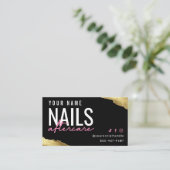 Moderne roze nagelnazorgkaart visitekaartje (Staand voorkant)