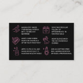 Moderne roze nagelnazorgkaart visitekaartje (Achterkant)