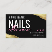 Moderne roze nagelnazorgkaart visitekaartje (Voorkant)