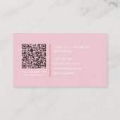 Moderne Roze Nagelstudio QR Code Visitekaartje (Achterkant)