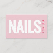 Moderne Roze Nagelstudio QR Code Visitekaartje (Voorkant)