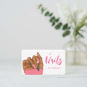 Moderne Roze Nail Technicus Moderne Nails Art Salo Visitekaartje (Staand voorkant)