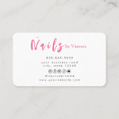 Moderne Roze Nail Technicus Moderne Nails Art Salo Visitekaartje (Achterkant)