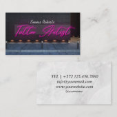 Moderne roze neon- en roke Tattoo artiest Visitekaartje (Voorkant / Achterkant)