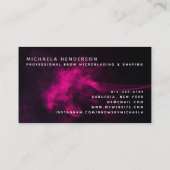 Moderne Roze Neon & Smoke Brow Microblading/Shapin Visitekaartje (Achterkant)