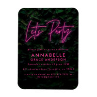 Moderne roze neonbladerblad laat partij hedendaags