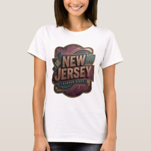 Moderne Roze NEW JERSEY GARDEN STATE Slogan T-shir T-shirt