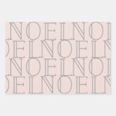 Moderne roze NOEL-papierbladen voor het oppakken Inpakpapier Vel (Voorkant 2)