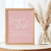 Moderne Roze Oh Baby Eenvoudige Baby Luier Raffle Poster