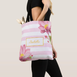 Moderne roze olievlek tote bag