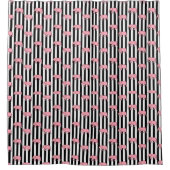 Moderne roze olifantenpatroonstrips douchegordijn (Voorkant)