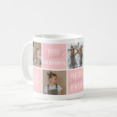 Moderne roze oma fotocollage koffiemok (Voorkant links)