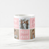 Moderne roze oma fotocollage koffiemok (Center)