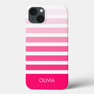 Moderne roze ombre gepersonaliseerde naam Case-Mate iPhone case