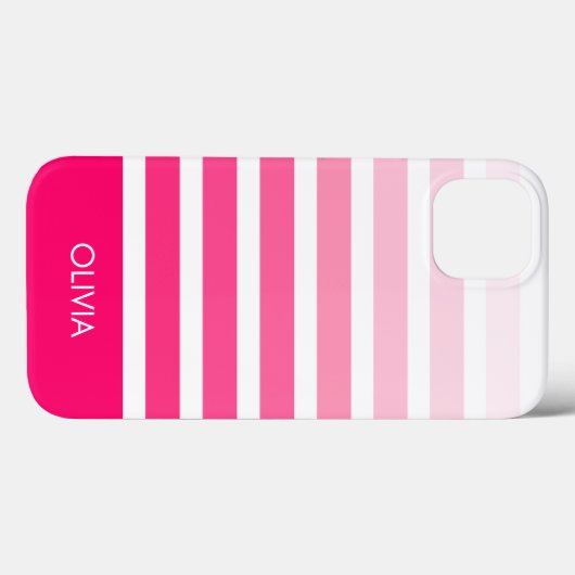 Moderne roze ombre gepersonaliseerde naam Case-Mate iPhone case (Achterkant (horizontaal))