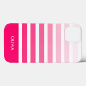 Moderne Roze Ombre Gestreepte Gepersonaliseerde Na Case-Mate iPhone Case (Achterkant (horizontaal))