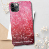 Moderne Roze Ombre Glitter Monogrammed Chique Cust iPhone Hoesje