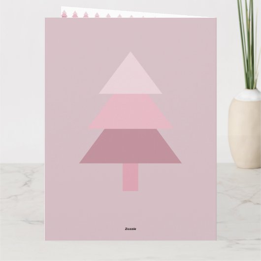 Moderne Roze Ombre Kerstboom Patroon Kaart (Achterkant)