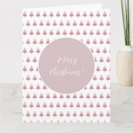 Moderne Roze Ombre Kerstboom Patroon Kaart