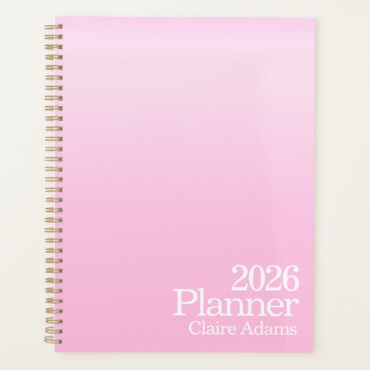 Moderne Roze Ombre Planner (Voorkant)