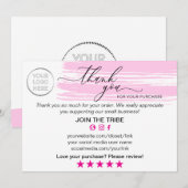 Moderne Roze Online Winkel Bedankt Klein Bedrijf (Voorkant / Achterkant)