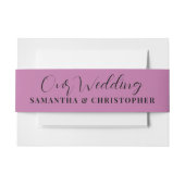 Moderne roze onze bruiloft kalligrafie uitnodigingen wikkel (Voorkant Voorbeeld)