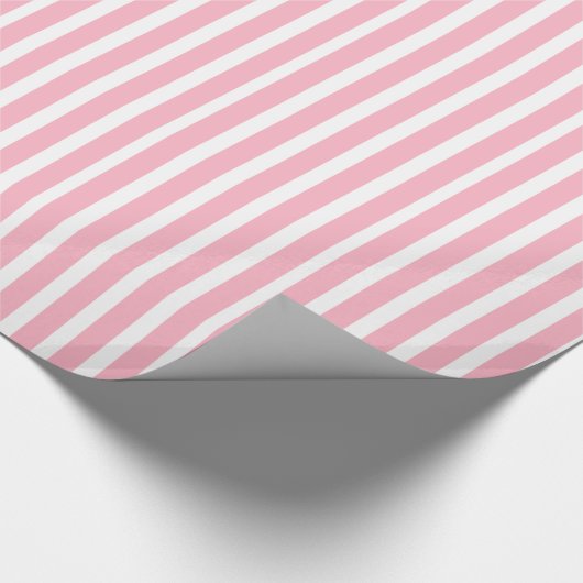 Moderne roze op wit strooppatroon cadeaupapier (Hoek)