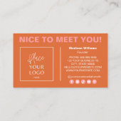 Moderne, roze Oranje aangepaste Logo sociale media Visitekaartje (Achterkant)