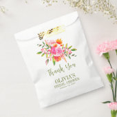 Moderne Roze Oranje Bloem Bruidsfeest Maatwerk Bedankzakje (Gezegeld)