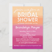 Moderne Roze Oranje Bridal Shower Invitations Kaart (Voorkant)