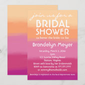 Moderne Roze Oranje Bridal Shower Invitations Kaart (Voorkant / Achterkant)